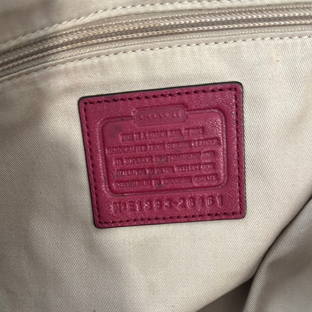 Coach Berry Leather Tote with Gold Hardware - Picture 9 of 15